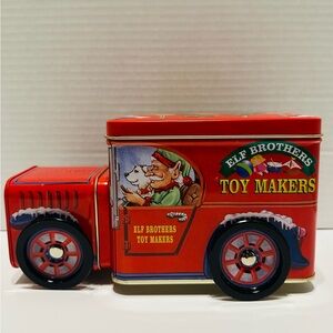 This is a Tin Box Company Christmas “Elf Brothers Toy Makers” delivery truck.